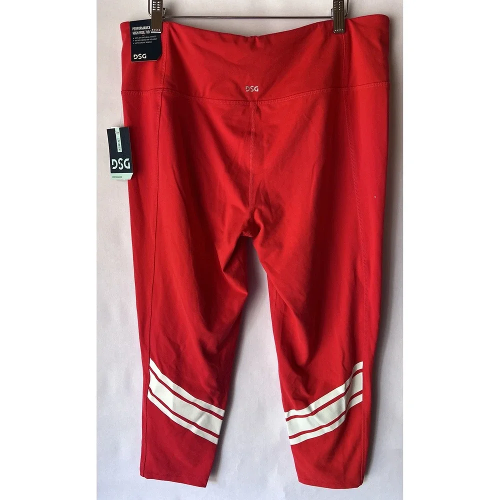 DSG Women's 7/8 Cropped Leggings Size‎ XL Red High Rise